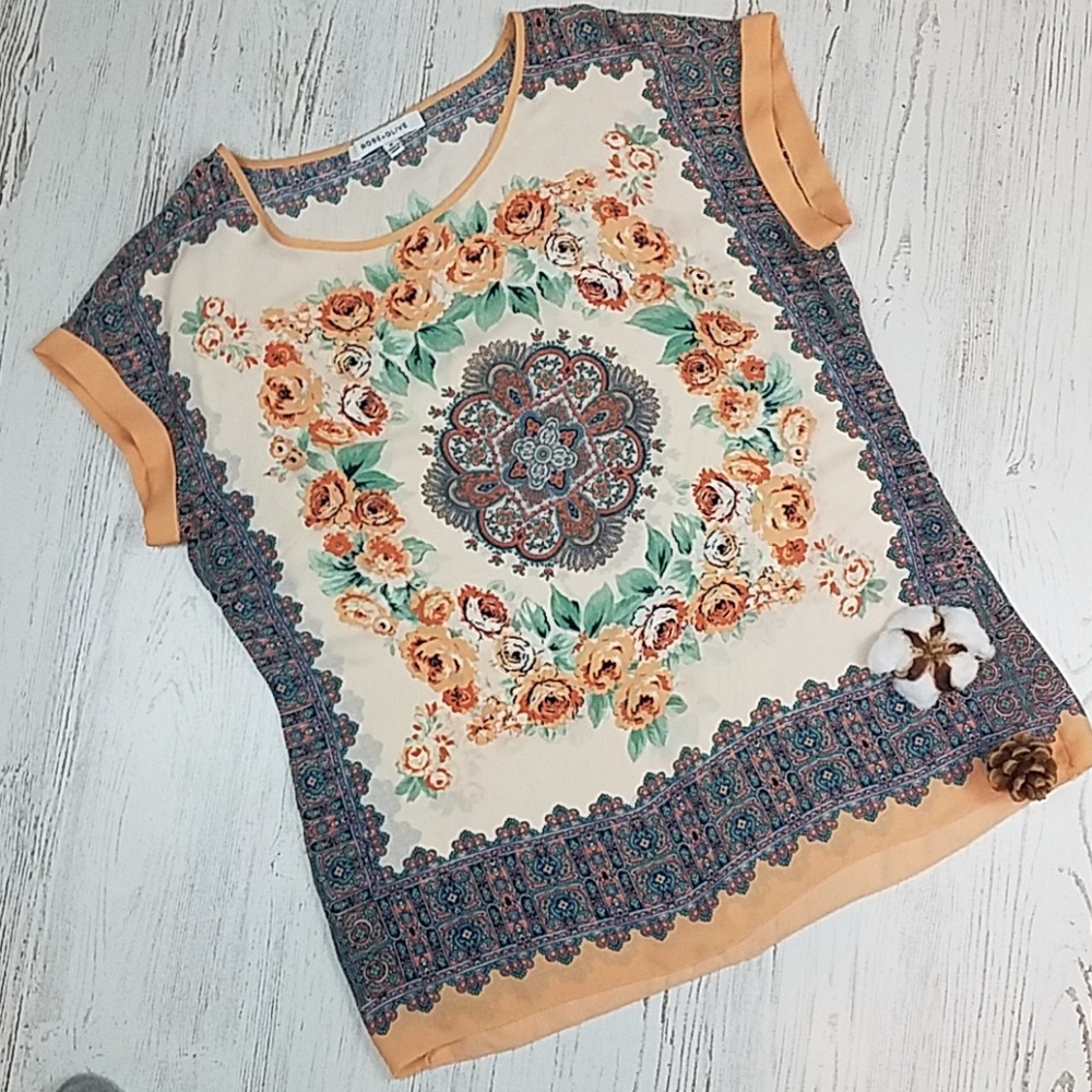 Rose & Olive Sheer Top